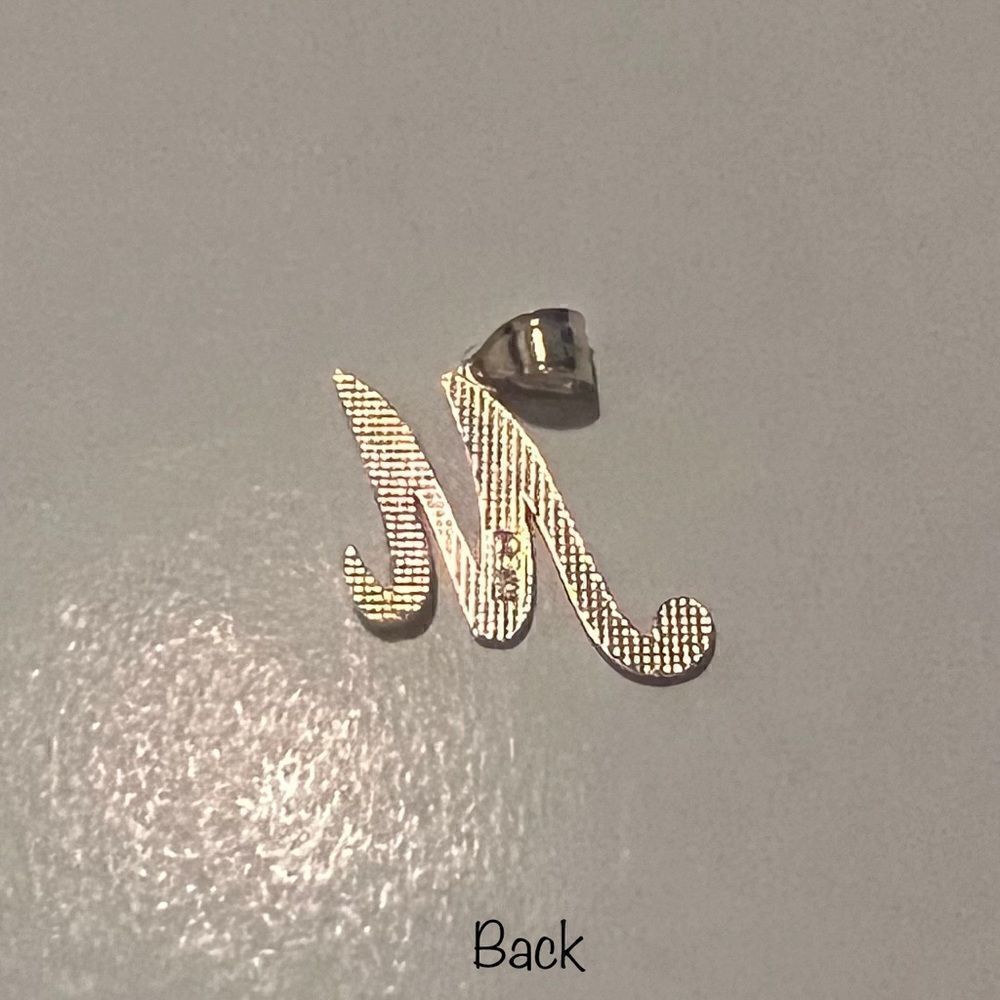 Initial Letter M Pendant 14ksolidgoldpendant - image 6